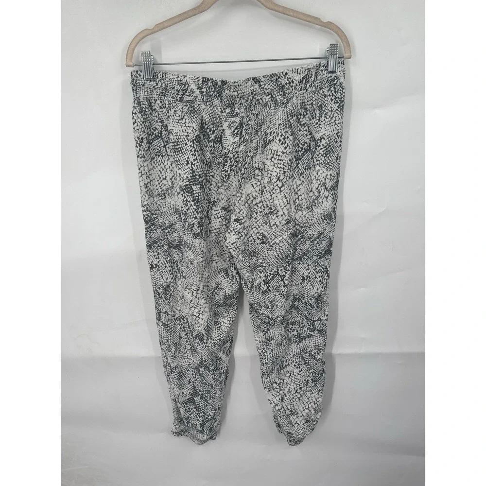 Bella Dahl Reptile Print Lyocell Jogger Pant Women M White Black Retro Bohemian - Picture 2 of 9